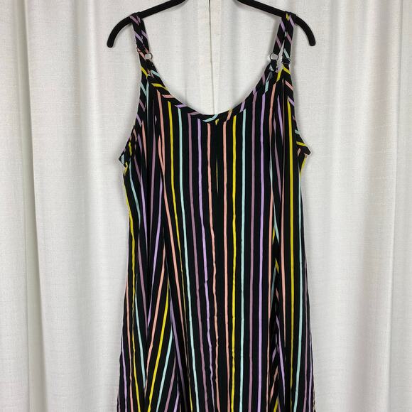 Torrid Black Stripe Challis Trapeze Tank Maxi Dress Sz.2 - Picture 7 of 15